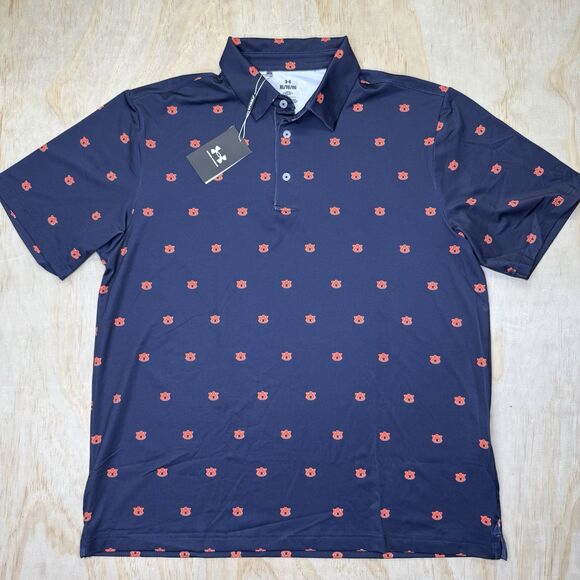 NEW Auburn Tigers Under Armour All Over Print Short Sleeve Polo Shirt XL - Picture 1 of 14
